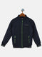 Boys NAvy Blue Solid Jacket
