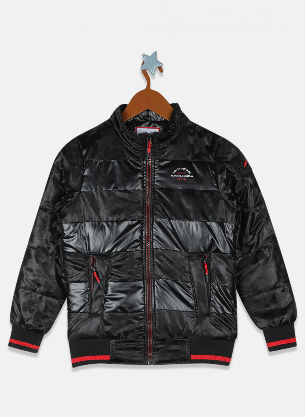 Boys Black Solid Jacket