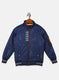 Boys Blue Printed Jacket