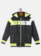 Boys Black & Neon Green Solid Jacket