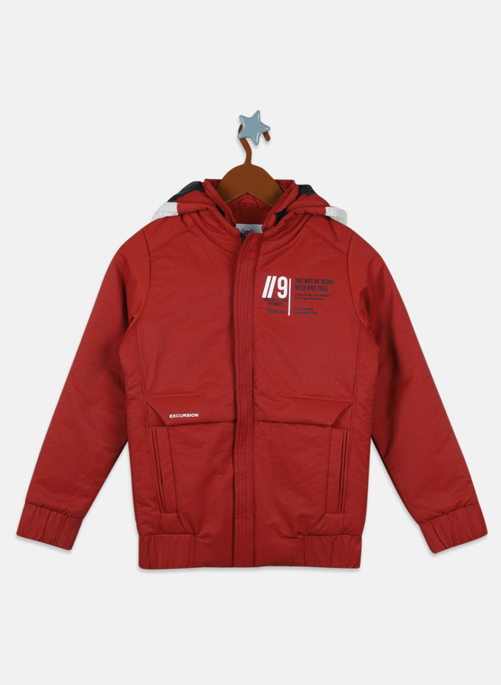 Boys Red Solid Jacket