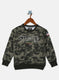 Boys Olive Printed Sweatshirt