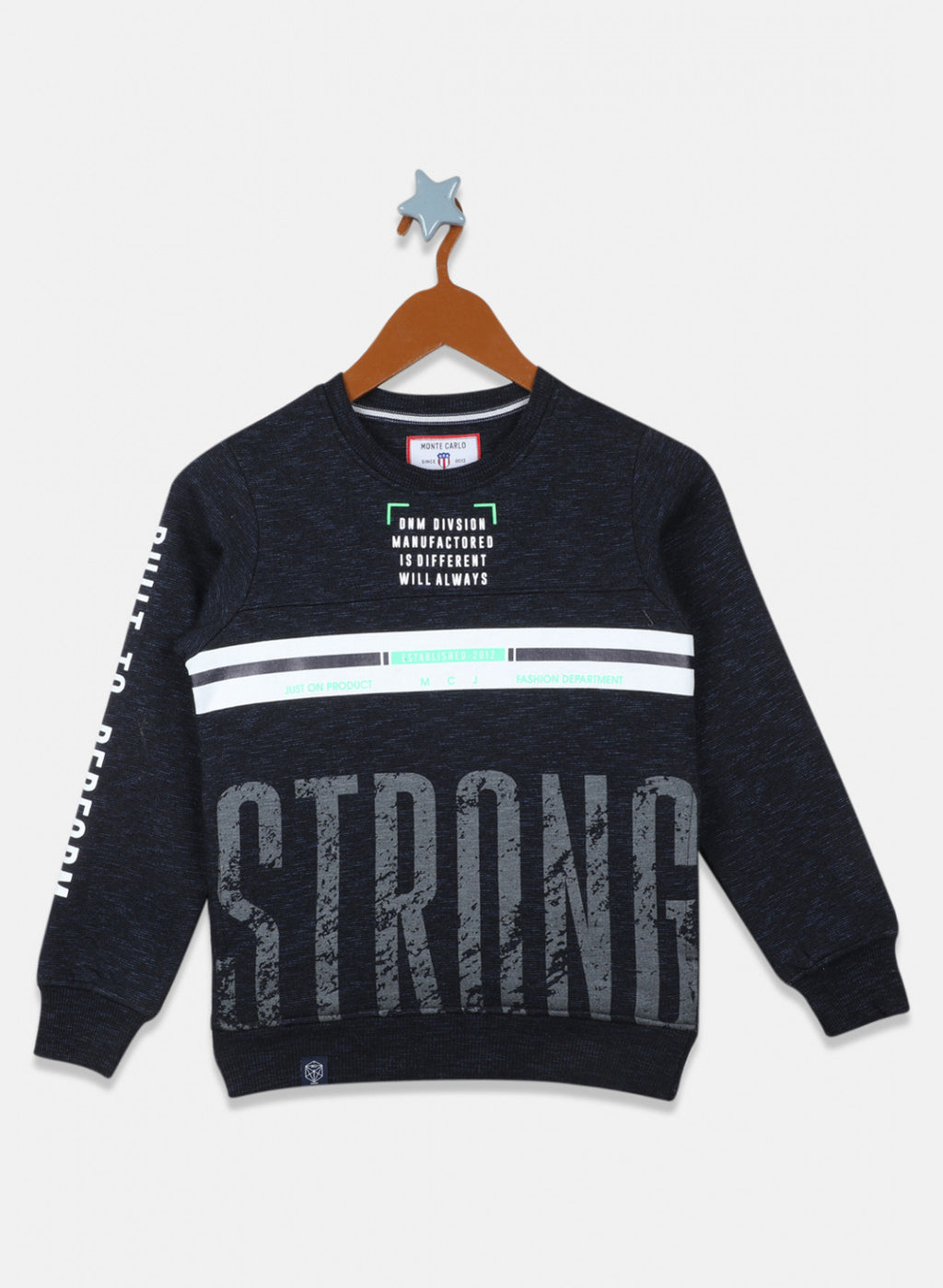 Boys Blue Printed Sweatshirt