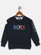 Boys NAvy Blue Printed Sweatshirt