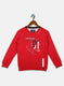Boys Red Printed Sweatshirt