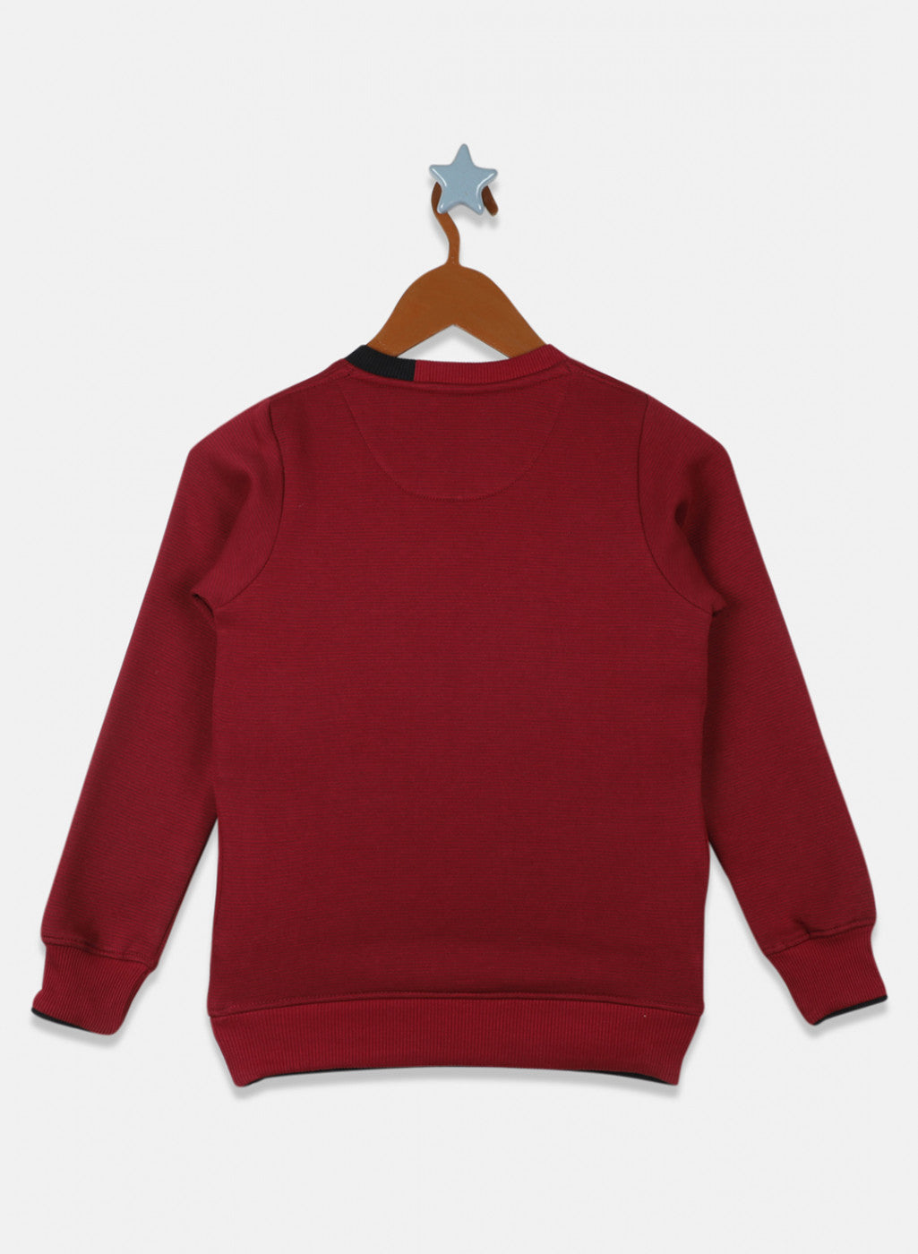 Boys Maroon Printed Sweatshirt