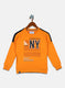 Boys Orange Printed Sweatshirt