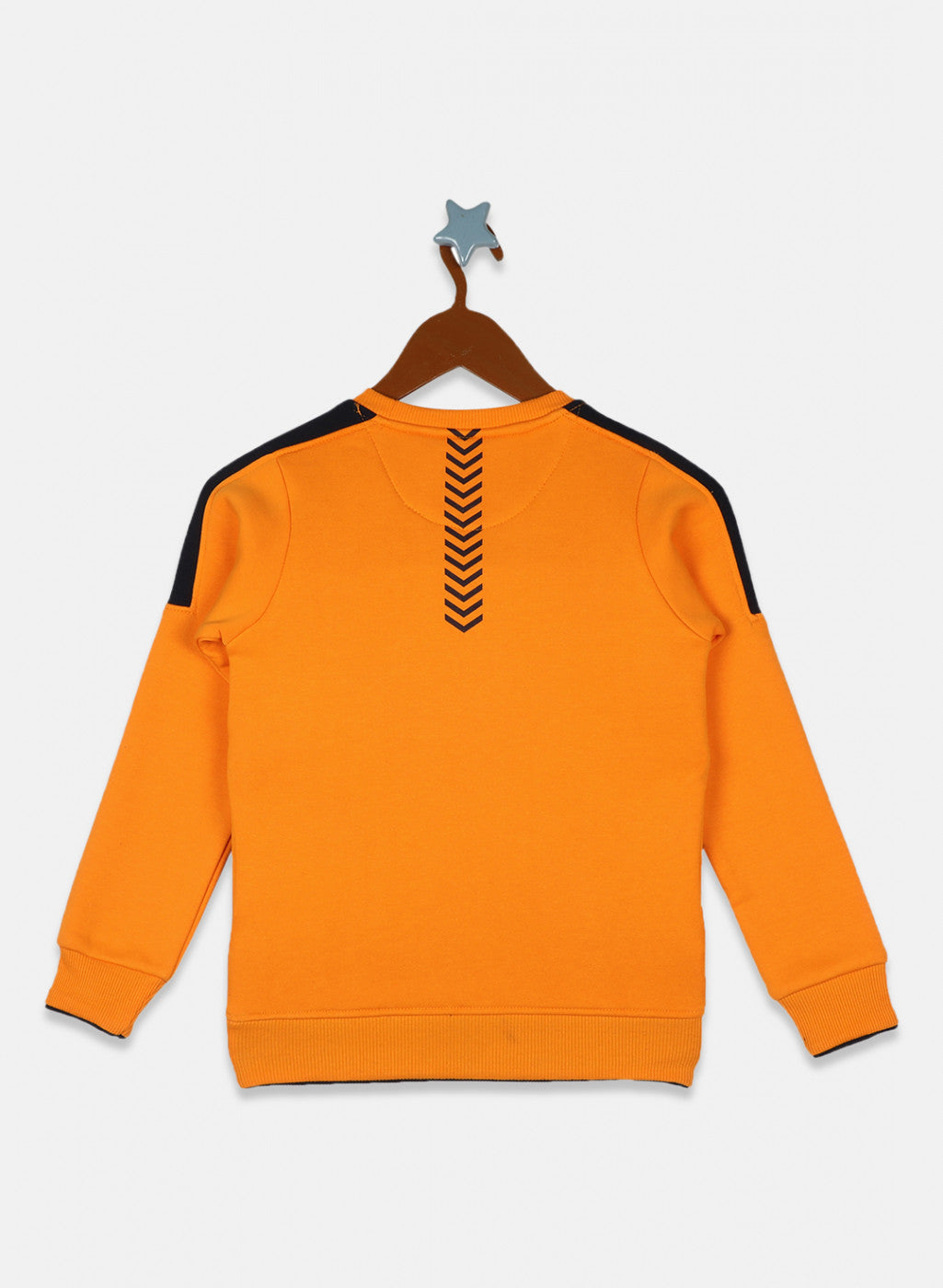 Boys Orange Printed Sweatshirt