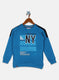 Boys Blue Printed Sweatshirt
