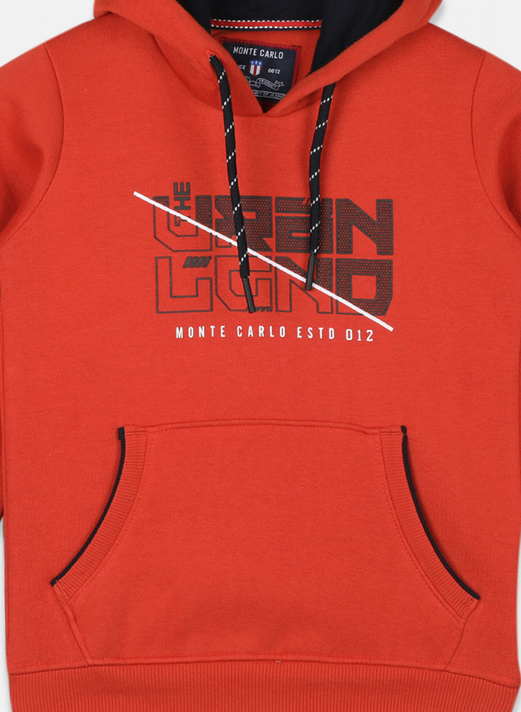 Boys Orange Printed Sweatshirt