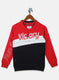 Boys Red & Navy Printed Sweatshirt