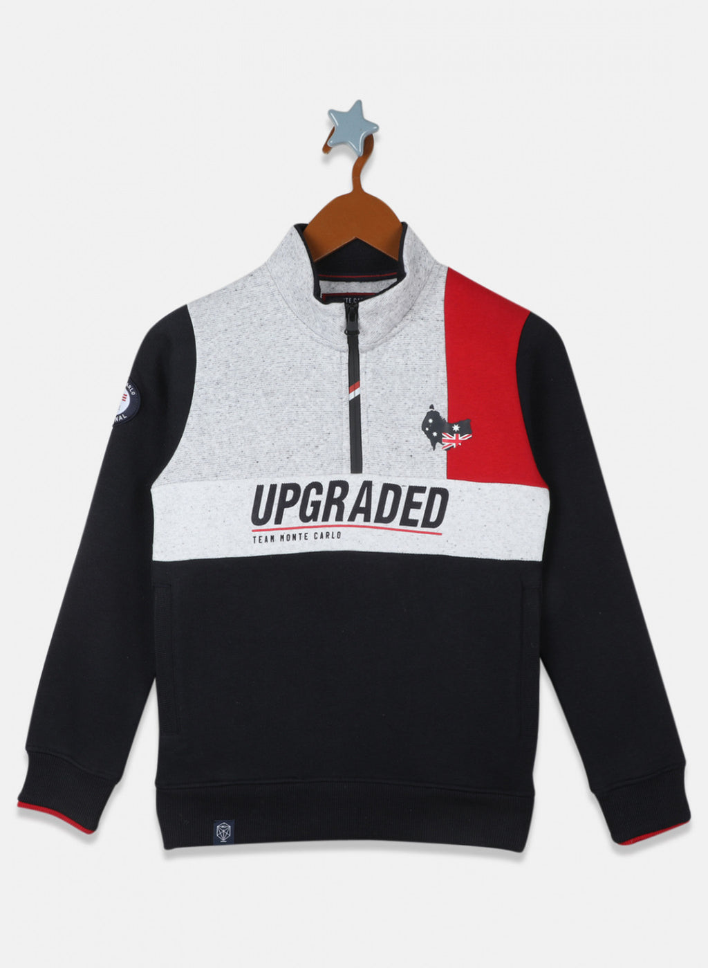 Boys Navy Blue Printed Sweatshirt