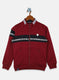 Boys Maroon Printed Sweatshirt