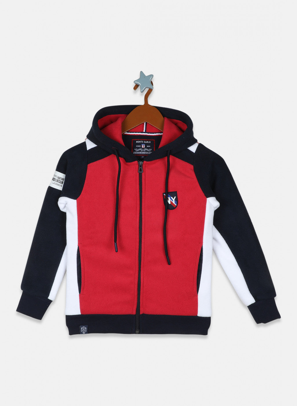 Boys Red & Navy Solid Sweatshirt
