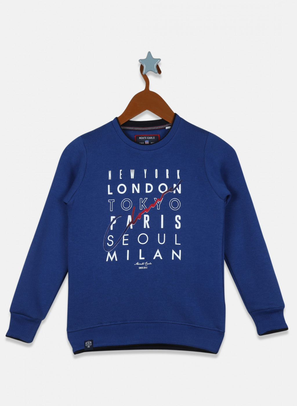 Boys Royal Blue Printed Sweatshirt