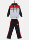 Boys Red & Navy Printed Tracksuit