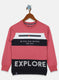 Boys Pink Printed Sweatshirt
