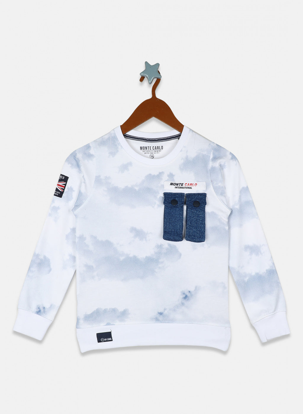 Boys White Printed Sweatshirt