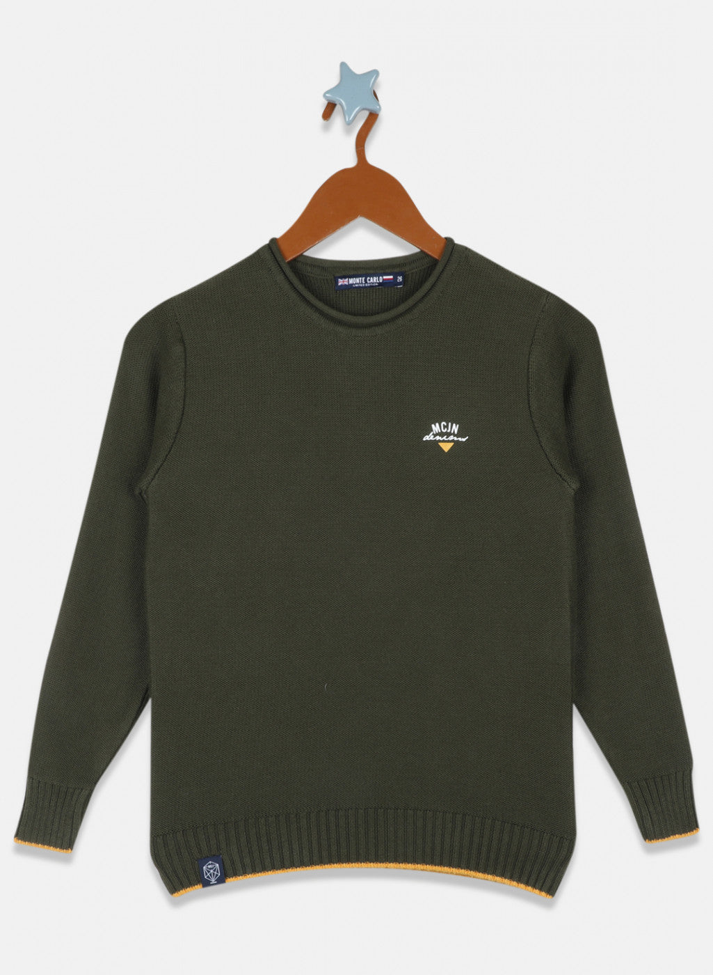 Boys Olive Solid Pullover