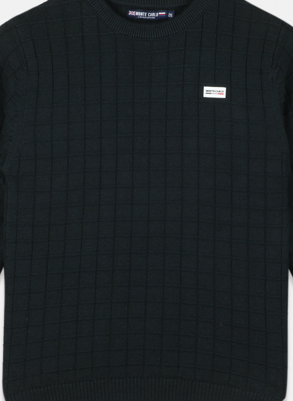 Boys Green Self Design Pullover