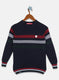 Boys Navy Blue Printed Pullover