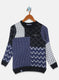 Boys Navy Blue Printed Pullover