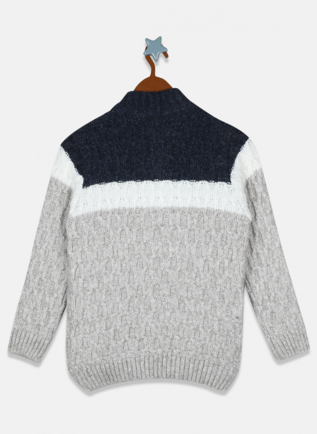 Boys Grey Self Design Pullover