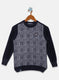 Boys Navy Blue Check Pullover