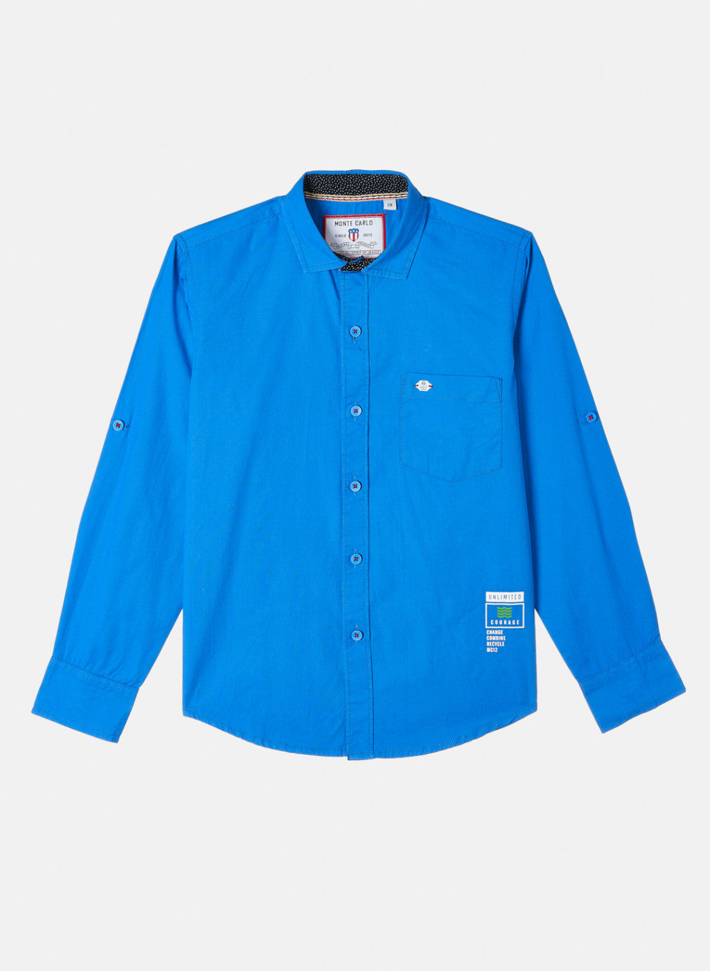 Boys Royal Blue Solid Shirt