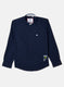 Boys Navy Blue Solid Shirt