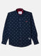 Boys Blue Printed Shirt