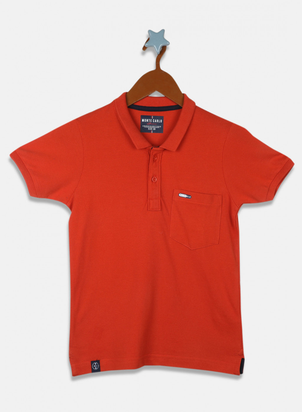 Boys Orange Printed T-Shirt
