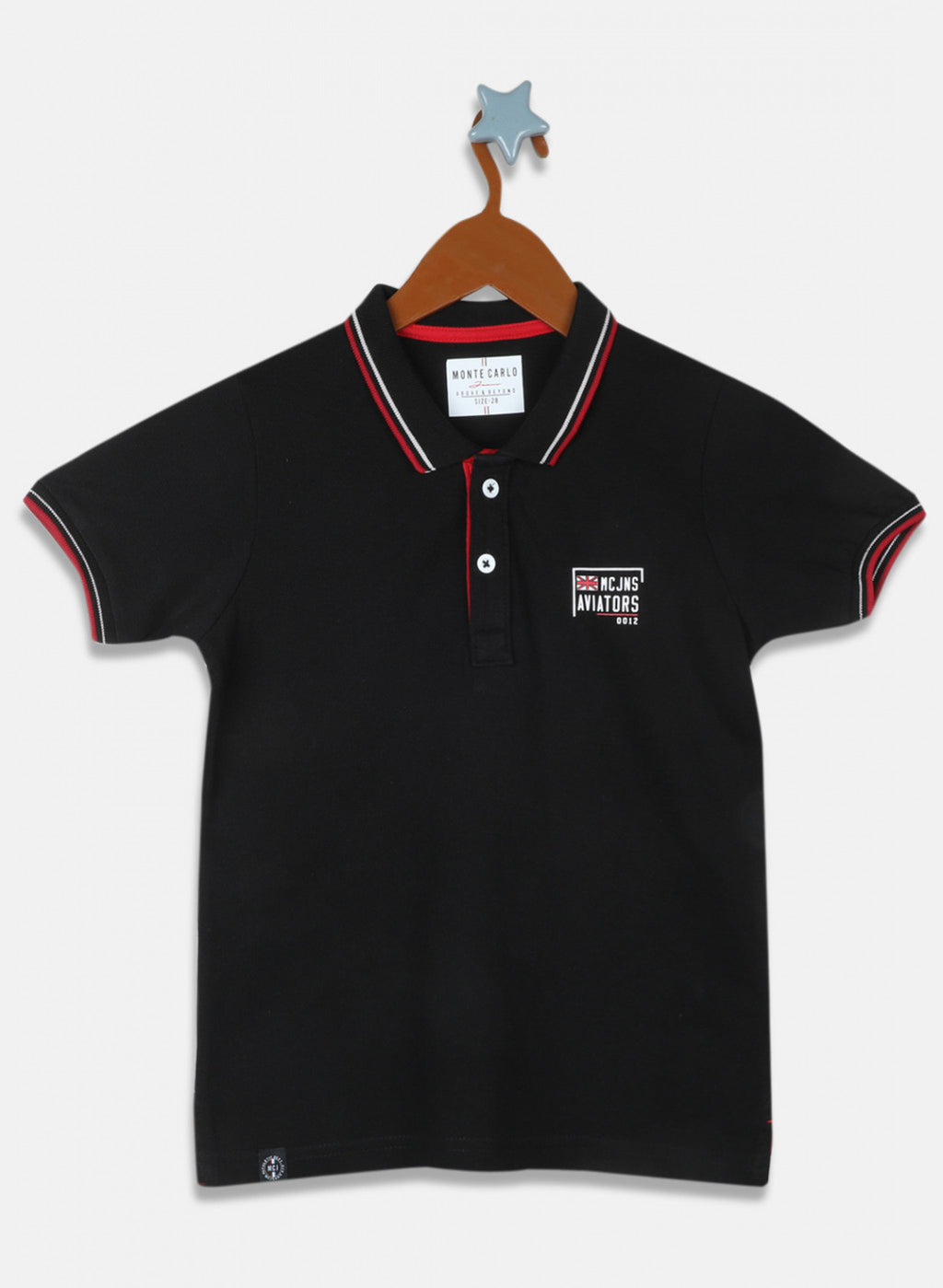 Boys Black Printed T-Shirt