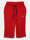 Boys Red Plain Capri