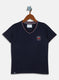 Boys Navy Blue Printed T-Shirt