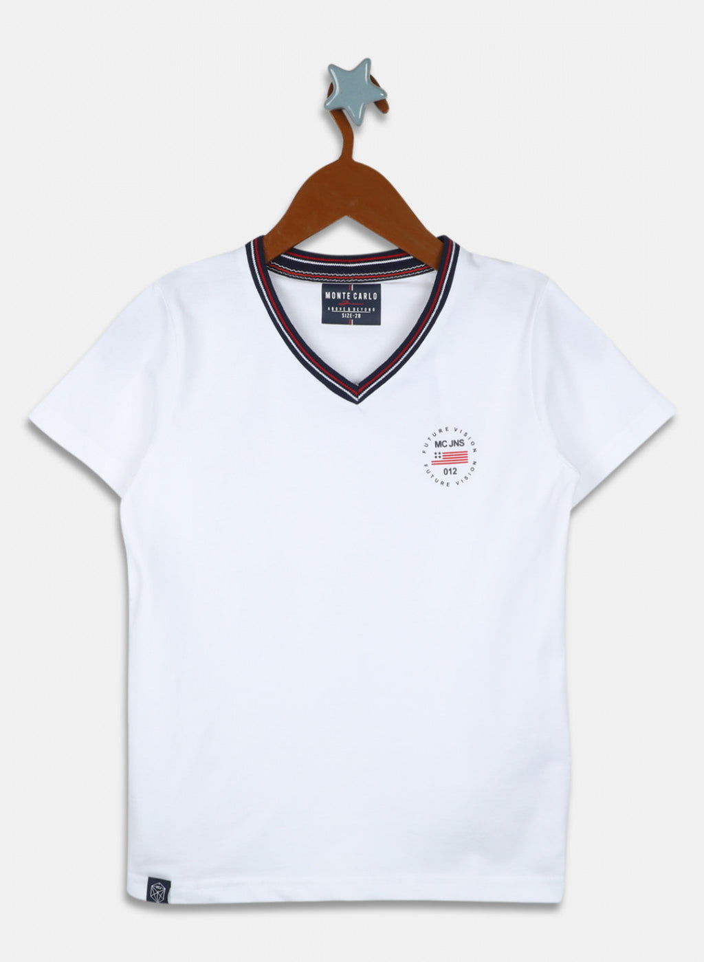 Boys White Printed T-Shirt