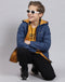 Boys Blue Solid Hooded Full Sleeve Boys Jacket