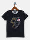 Boys Navy Blue Printed T-Shirt