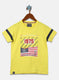 Boys Yellow Printed T-Shirt