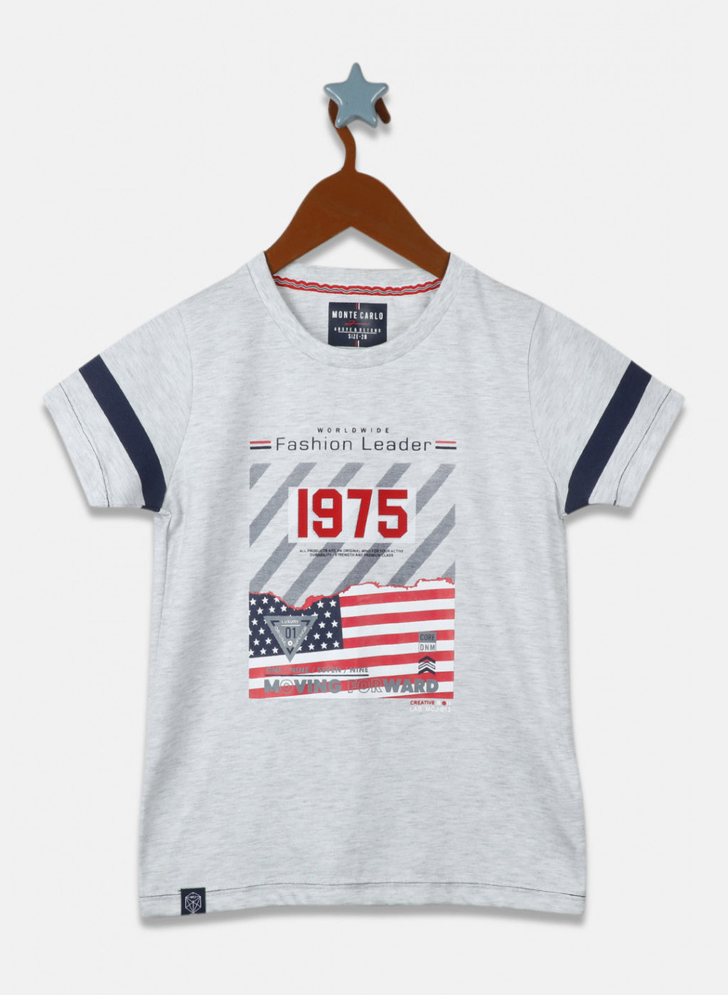 Boys Grey Printed T-Shirt
