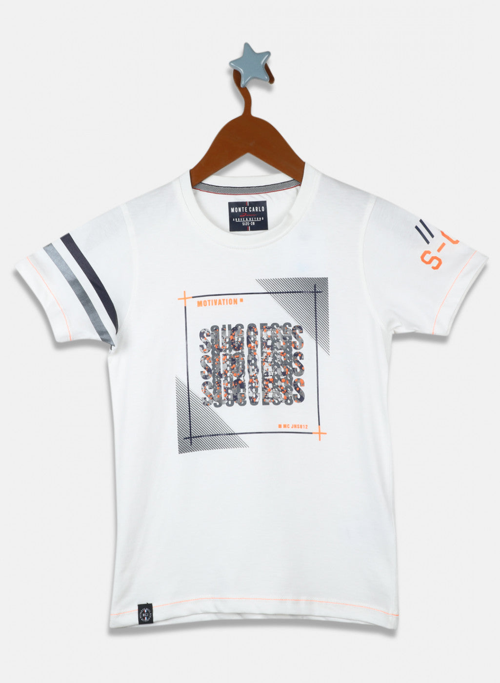 Boys Off White Printed T-Shirt