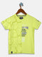 Boys Neon Green Printed T-Shirt