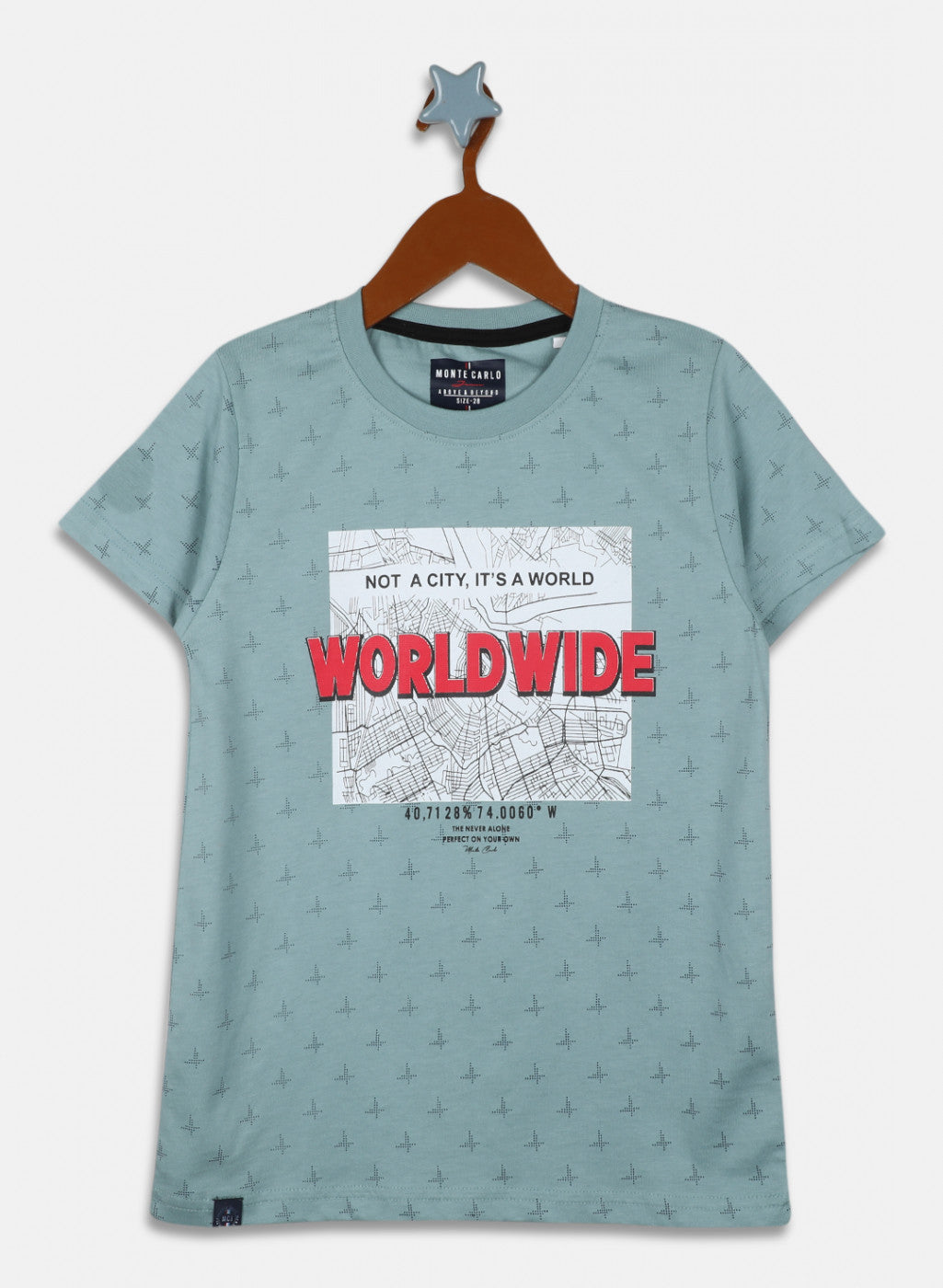 Boys Green Printed T-Shirt