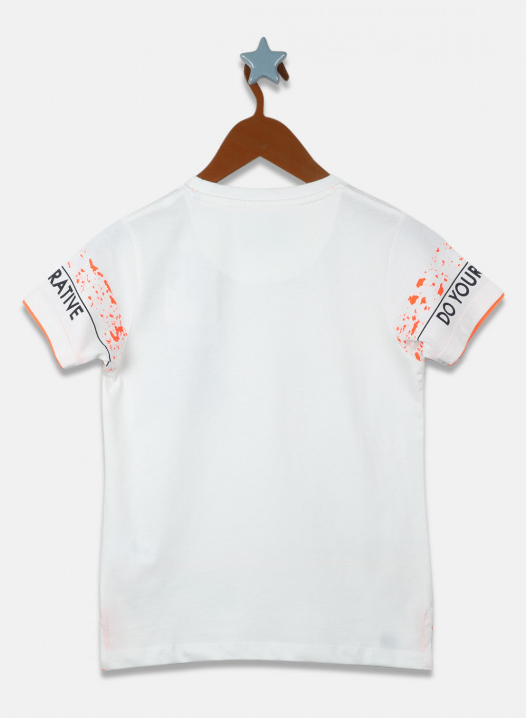 Boys Off White Printed T-Shirt
