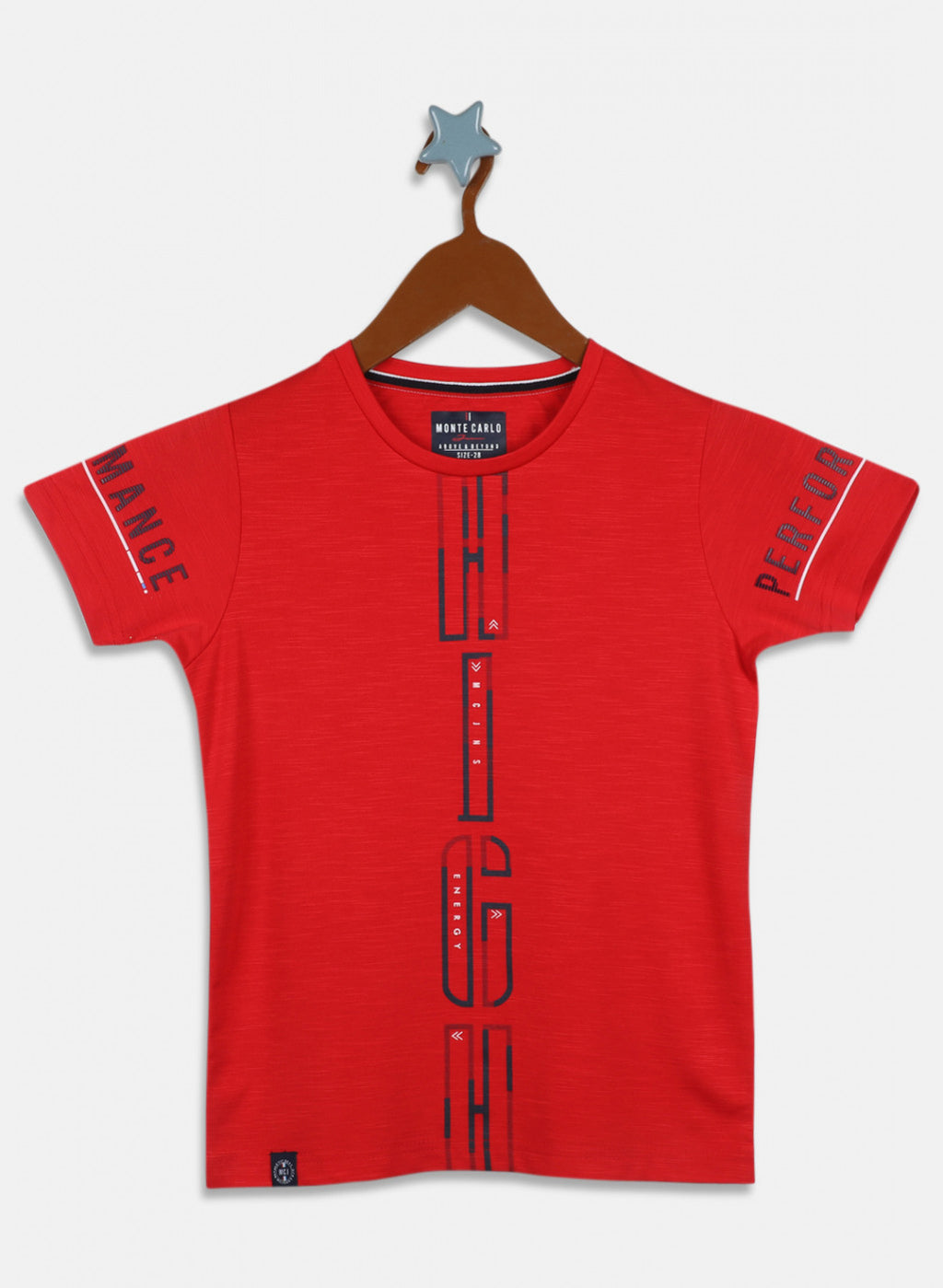 Boys Red Printed T-Shirt