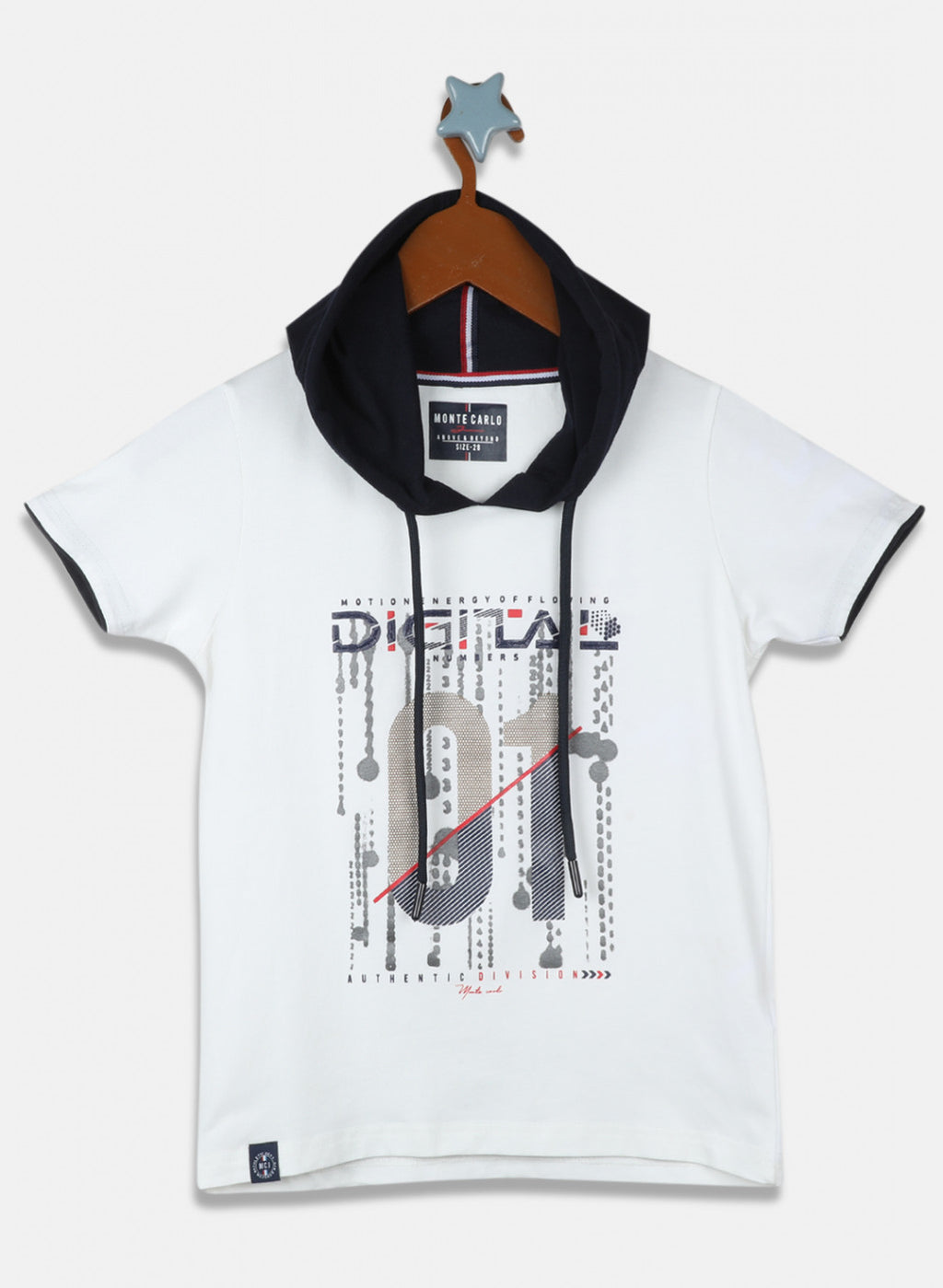Boys Off White Printed T-Shirt