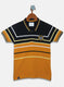 Boys Mustard & Navy Blue Stripe T-Shirt