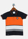 Boys Orange & Navy Blue Stripe T-Shirt