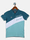 Boys Teal Blue Printed T-Shirt