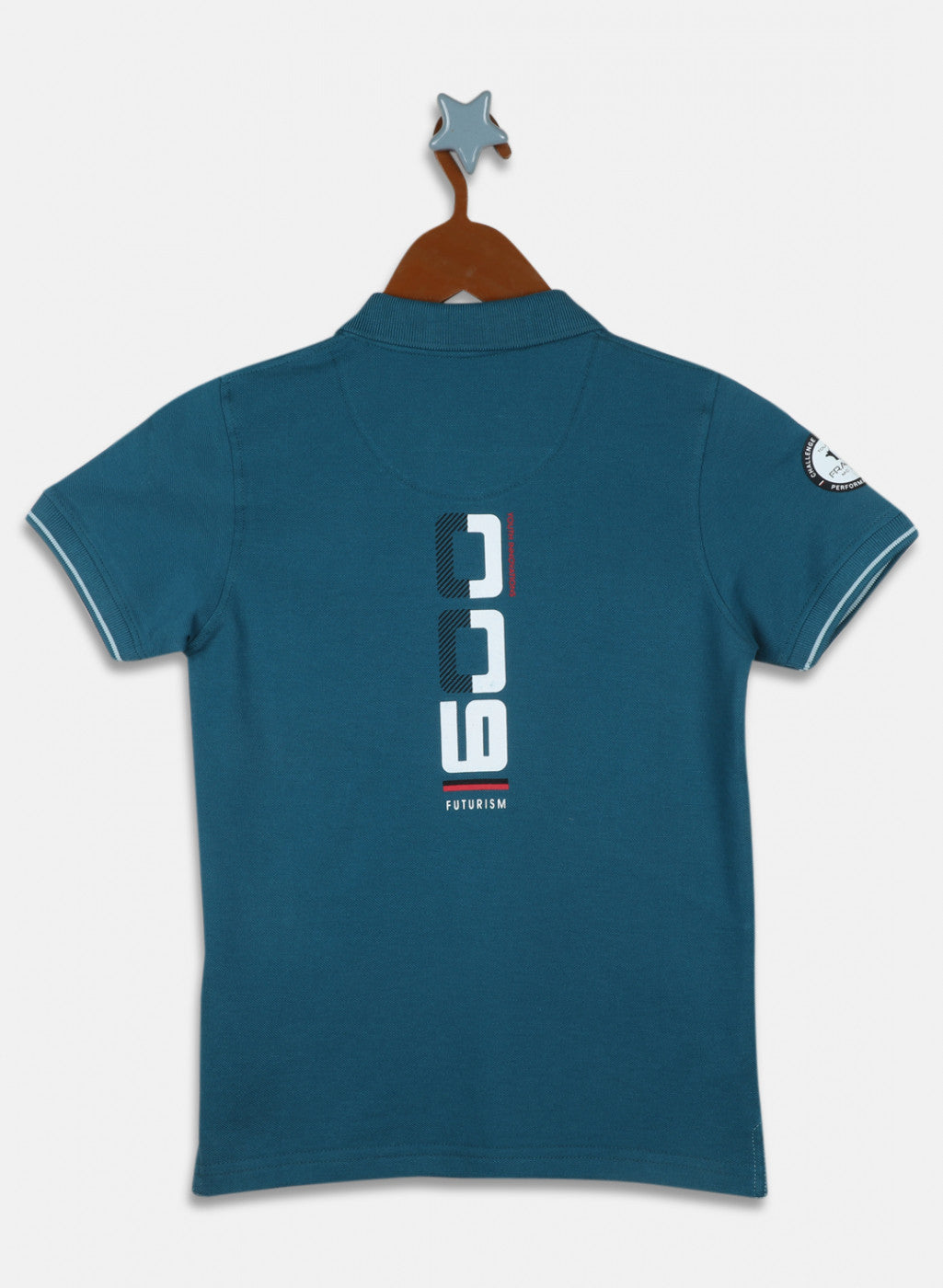 Boys Teal Blue Printed T-Shirt